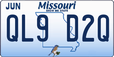 MO license plate QL9D2Q
