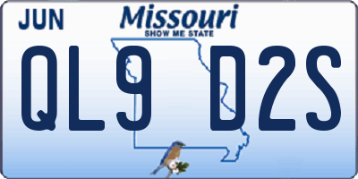 MO license plate QL9D2S