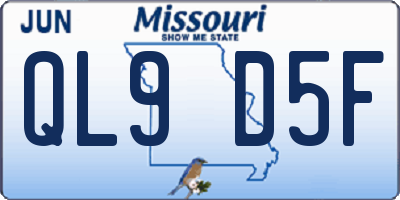 MO license plate QL9D5F