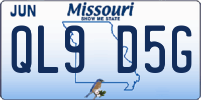 MO license plate QL9D5G