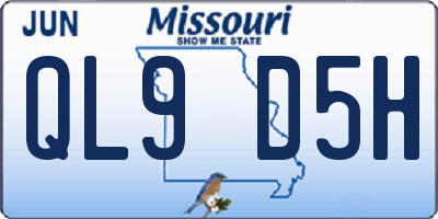 MO license plate QL9D5H