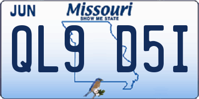 MO license plate QL9D5I