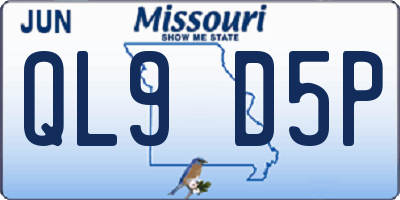 MO license plate QL9D5P