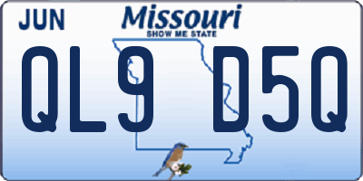 MO license plate QL9D5Q