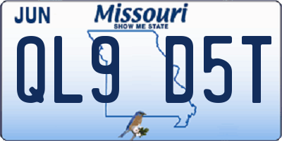 MO license plate QL9D5T