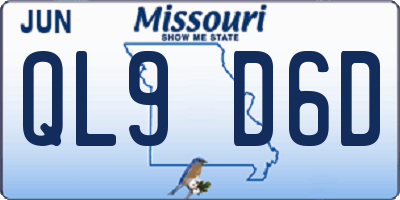 MO license plate QL9D6D