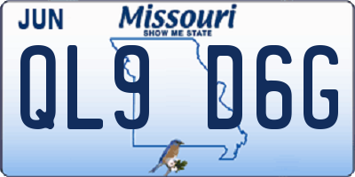 MO license plate QL9D6G