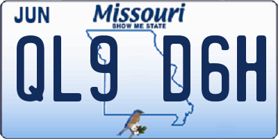 MO license plate QL9D6H