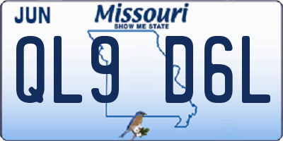 MO license plate QL9D6L