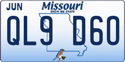 MO license plate QL9D6O