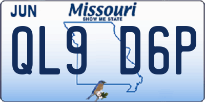 MO license plate QL9D6P