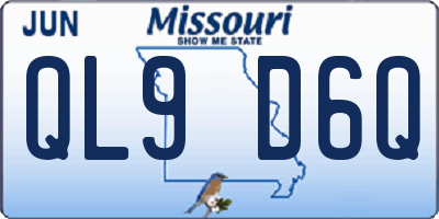 MO license plate QL9D6Q