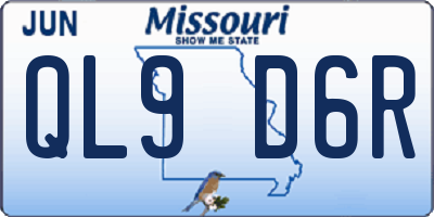 MO license plate QL9D6R