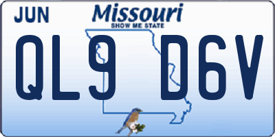MO license plate QL9D6V