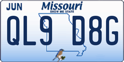 MO license plate QL9D8G