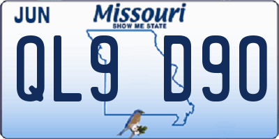 MO license plate QL9D9O