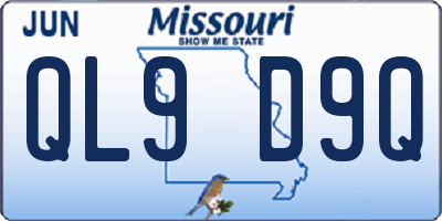 MO license plate QL9D9Q