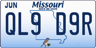 MO license plate QL9D9R