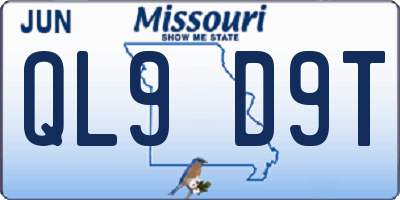 MO license plate QL9D9T