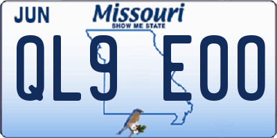 MO license plate QL9E0O