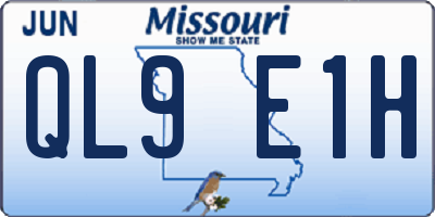 MO license plate QL9E1H