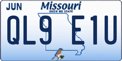 MO license plate QL9E1U