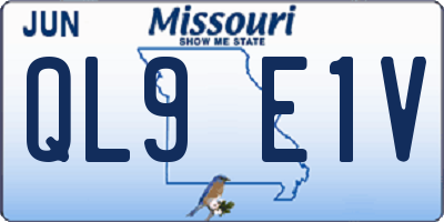 MO license plate QL9E1V