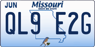 MO license plate QL9E2G