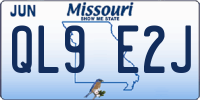MO license plate QL9E2J