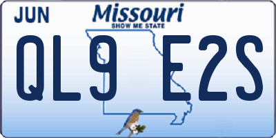 MO license plate QL9E2S