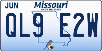 MO license plate QL9E2W