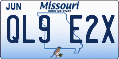 MO license plate QL9E2X