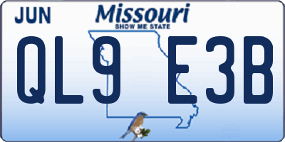 MO license plate QL9E3B