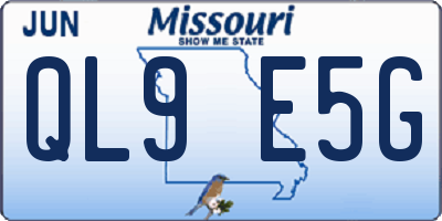 MO license plate QL9E5G