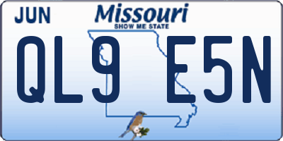 MO license plate QL9E5N