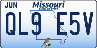 MO license plate QL9E5V