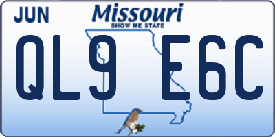 MO license plate QL9E6C
