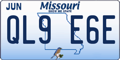 MO license plate QL9E6E