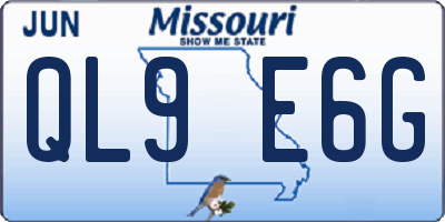 MO license plate QL9E6G