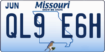 MO license plate QL9E6H