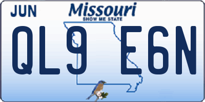 MO license plate QL9E6N