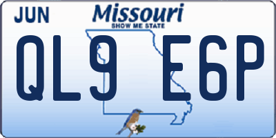 MO license plate QL9E6P