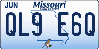 MO license plate QL9E6Q