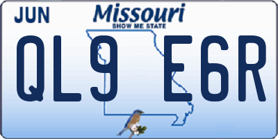 MO license plate QL9E6R