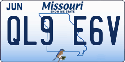 MO license plate QL9E6V