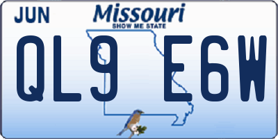 MO license plate QL9E6W