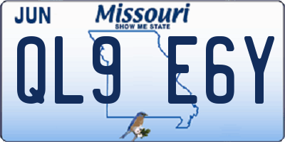 MO license plate QL9E6Y