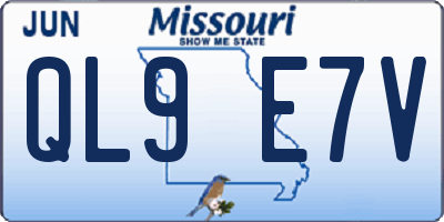 MO license plate QL9E7V