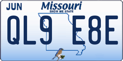 MO license plate QL9E8E