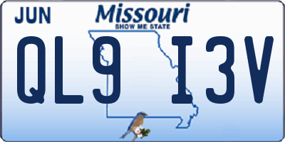 MO license plate QL9I3V